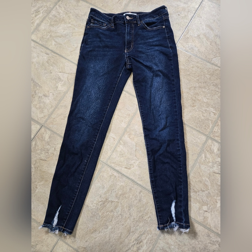 Dark Blue Distressed Jeans